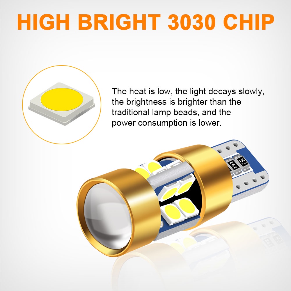1 cái W5W 3030 19 SMD Car T10 LED 194 168 Nêm thay thế đèn bảng điều khiển ngược cho đèn LED chiếu sáng ô tô