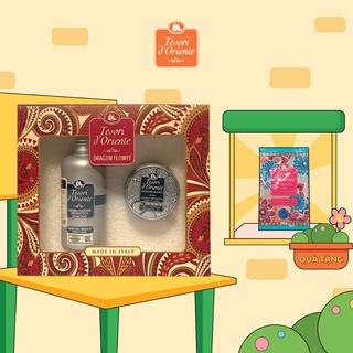 Bộ quà tặng Sữa tắm nước hoa 300ml và Nến thơm 109gr Tesori d'Oriente Xạ Hương Trắng