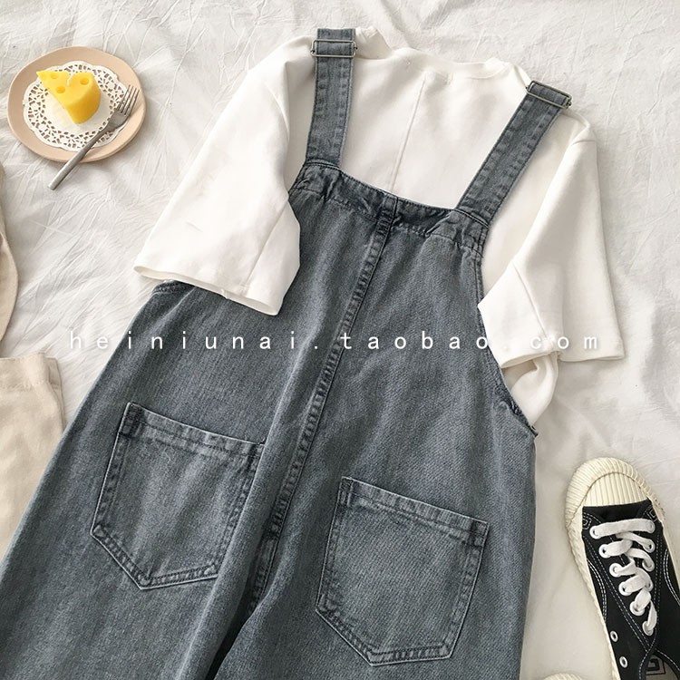 Quần yếm jean rách gối ulzzang siêu xinh | BigBuy360 - bigbuy360.vn