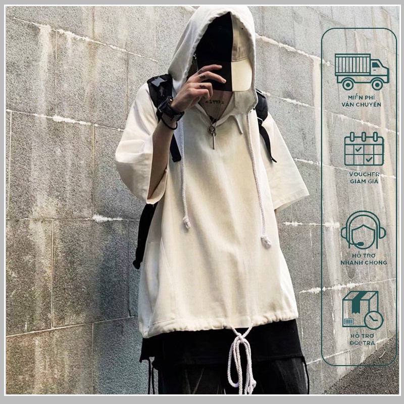 Áo hoodie tay lỡ dáng rộng thời trang phong cách Hàn Quốc dành cho nam