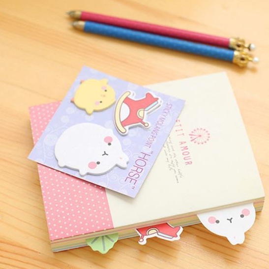 🍉Bộ giấy note molang 3 hình xinh xắn - Giấy note molang 4 màu DUASHOP