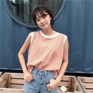 Áo tanktop kẻ nữ (có sẵn)
