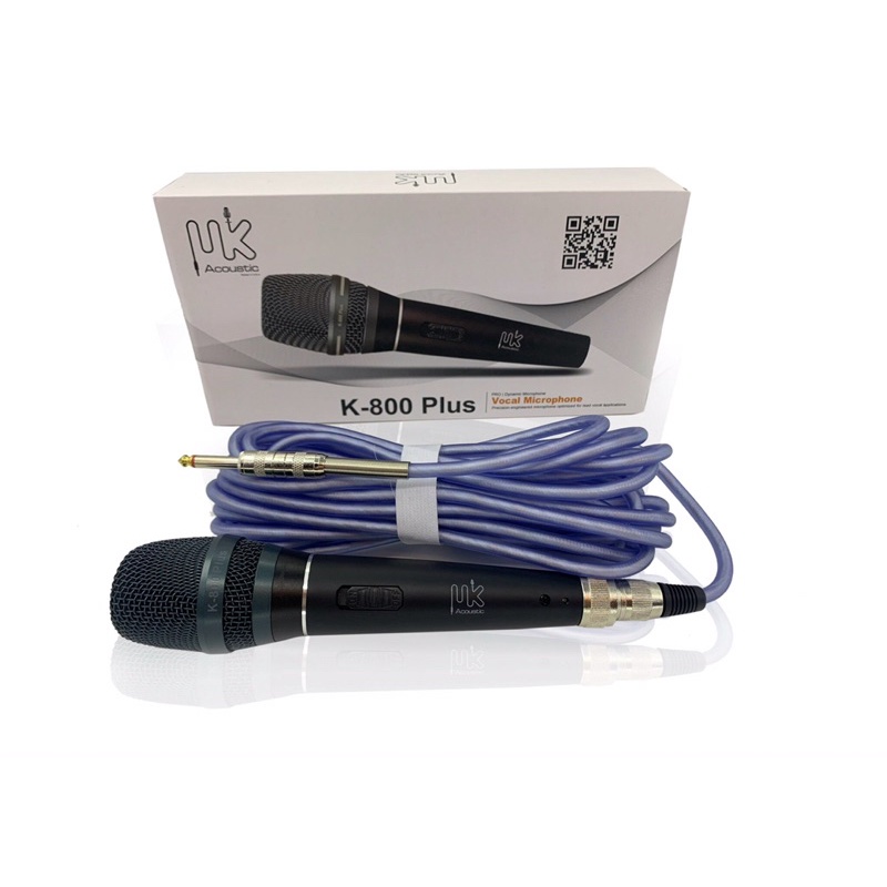 Mic có dây K800 Plus sẵn dây 5M, hát nhẹ, hút mic, Củ Micro Chống Hú