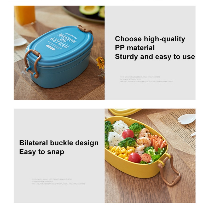 ONLY HOUSE Hộp cơm Hai Tầng Cách Nhiệt Đơn Giản Phong Cách Nhật Bản