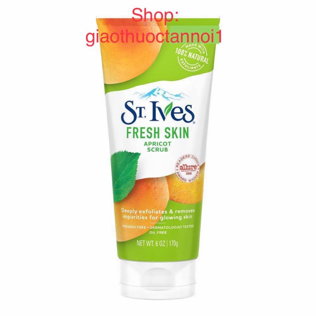 Sữa Rửa Mặt tẩy St. Ives Tươi Mát Hương Mơ tẩy tế bào chết 170g