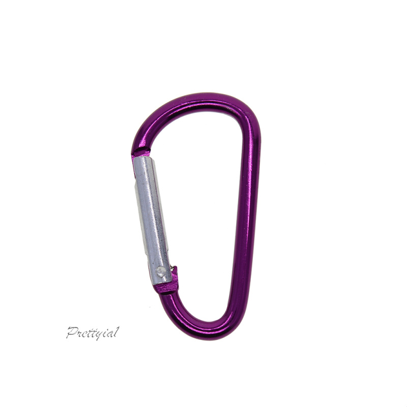 Set 1 / 20 Móc Khóa Carabiner Mini Bằng Nhôm Màu Tím Tiện Dụng Mang Theo Leo Núi