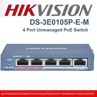 Switch Poe HIKVISION 4 cổng DS-3E0105P-E/M(B) chuyên dùng cho camera IP , Thiết bị mạng ( xám)- C02- Bảo hành 24 Tháng