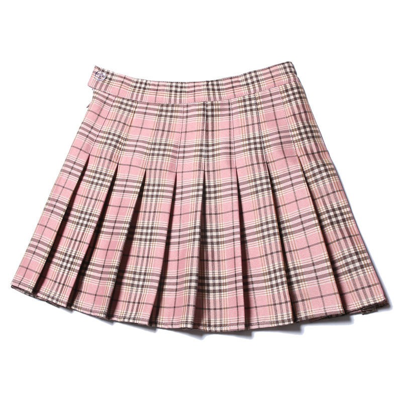 Váy xếp ly kẻ sọc nữ mùa thu là quần culottes một đường mỏng, ngắn chống chói, lưới kiểu jk đại học, nửa dài sinh1