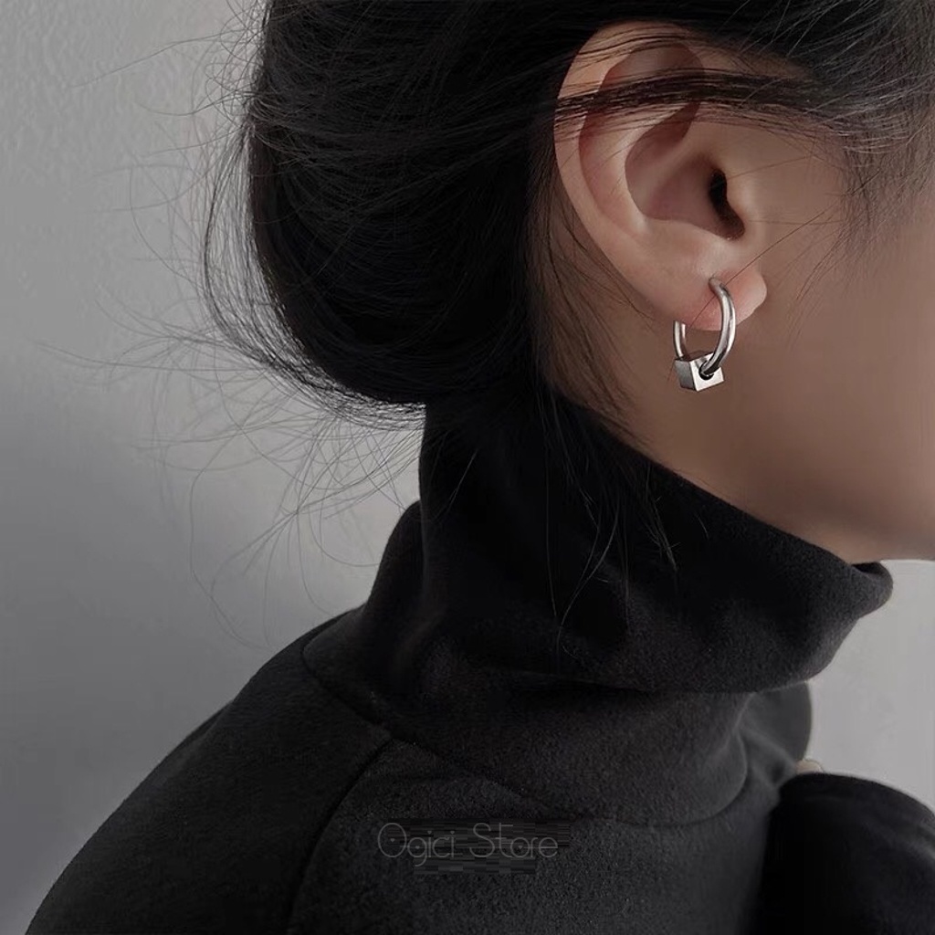 Bông tai, Khuyên tai nam nữ thép không gỉ dáng tròn thời trang Punk cá tính mạnh xu hướng 2022, Độc đáo, Unisex, 1 chiếc