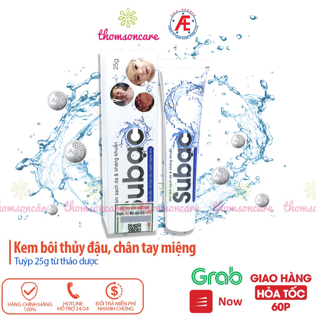 Kem Su bạc - Subac chứa nano bạc và thảo dược, cho bé bị thủy đậu, chân tay miệng