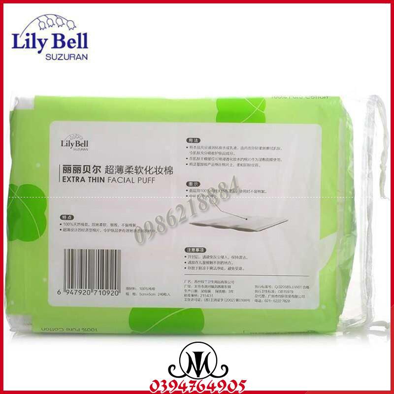 Bông tẩy trang Lily Bell vỏ xanh Extra Thin 240 miếng MO23 | BigBuy360 - bigbuy360.vn