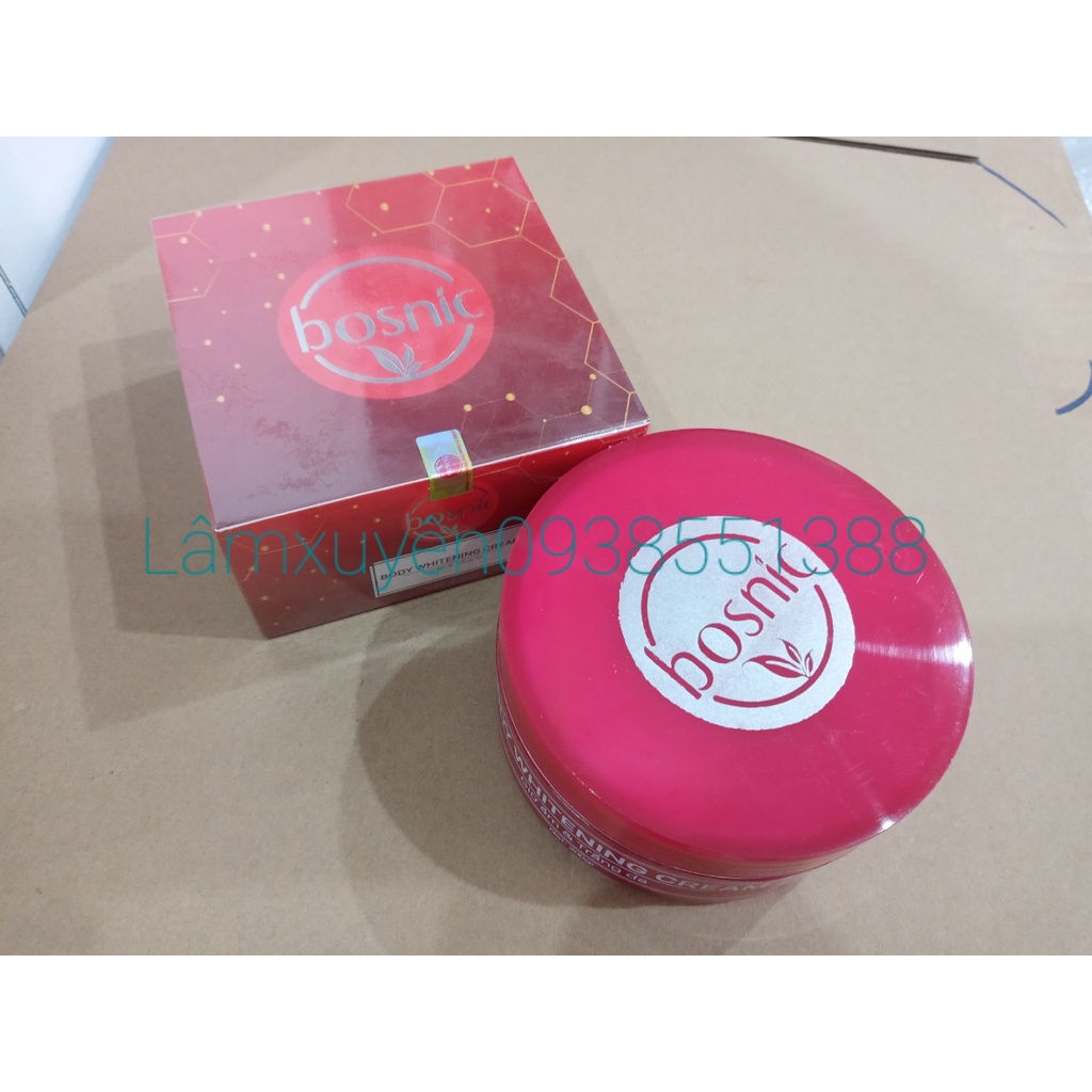 Kem body ( whitening cream )BOSNIC 200gr HỘP giữ ẩm và trắng dagiúp làm trắng da,không bắt nắng ,không kích ứng