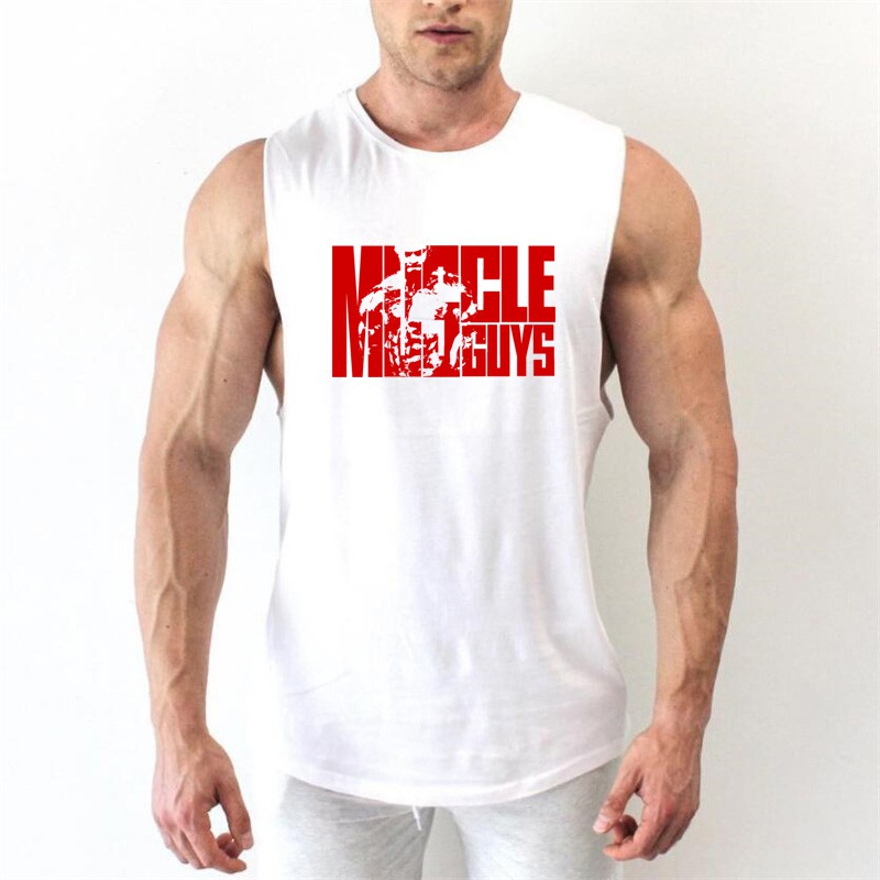 Áo thun ba lỗ in chữ đơn giản phong cách năng động trẻ trung