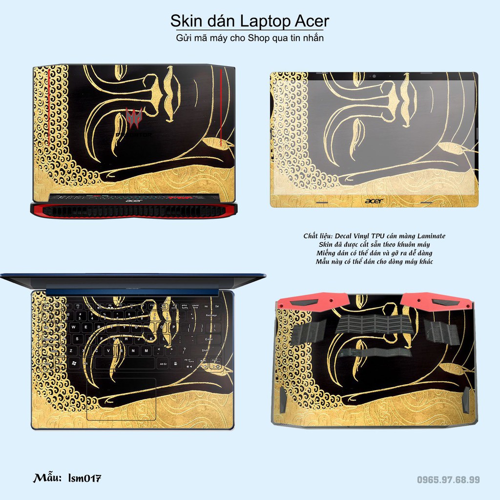 Skin dán Laptop Acer in hình Đức Phật (inbox mã máy cho Shop)