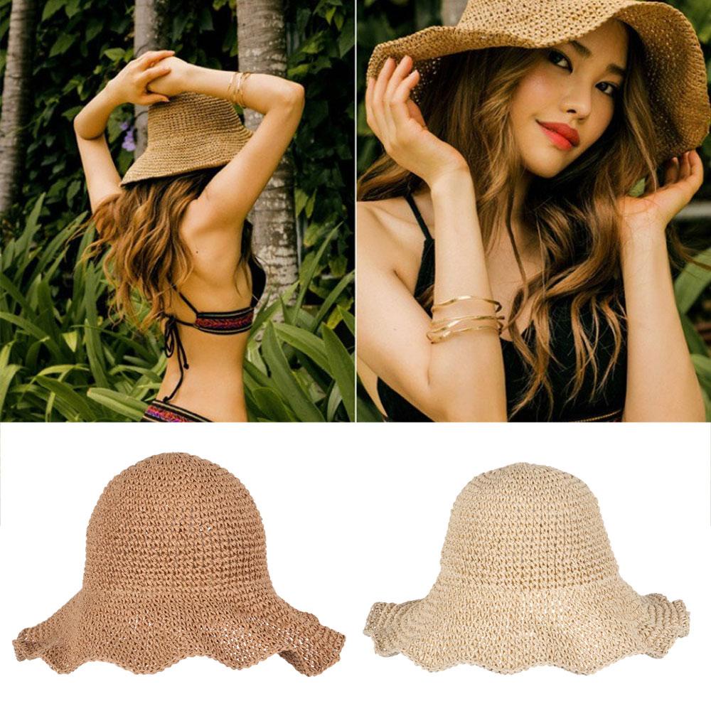 Mũ Rộng Vành Chống Nắng Tia UV Thiết Kế Nhỏ Gọn Thời Trang Đi Biển Xinh Xắn