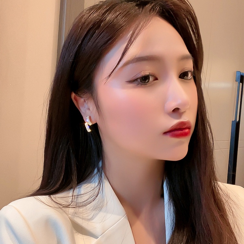 Khuyên tai bạc 925 đính ngọc trai nhân tạo phong cách Hàn Quốc 2021 cho nữ