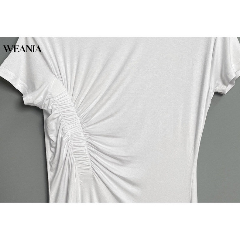 Đầm Cotton Ngắn Tay Xếp Ly Ôm Dáng Gợi Cảm Chất Lượng Dành Cho Nữ