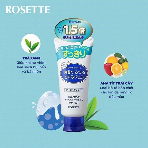 [CHÍNH HÃNG 100%] Tẩy da chết Rosette Gommage Peeling Gel - Bán Chạy Số 1 Nhật Bản - Tái tạo lớp da mới sáng mịn