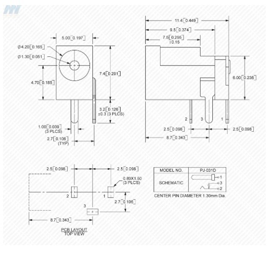 Đầu Giắc Nguồn DC3.5x1.3MM DC3501 (5 chiếc)