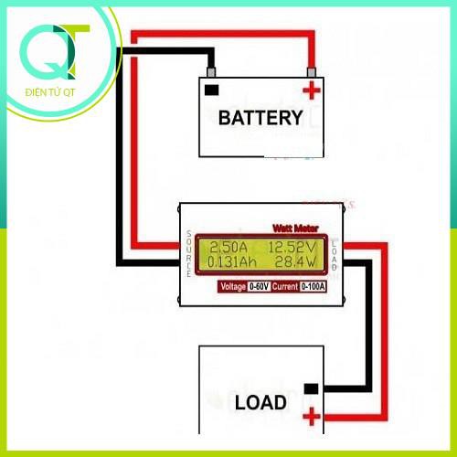 Đồng Hồ LCD Đo Dòng Volt Ampe Dc 0-100A 0-60V