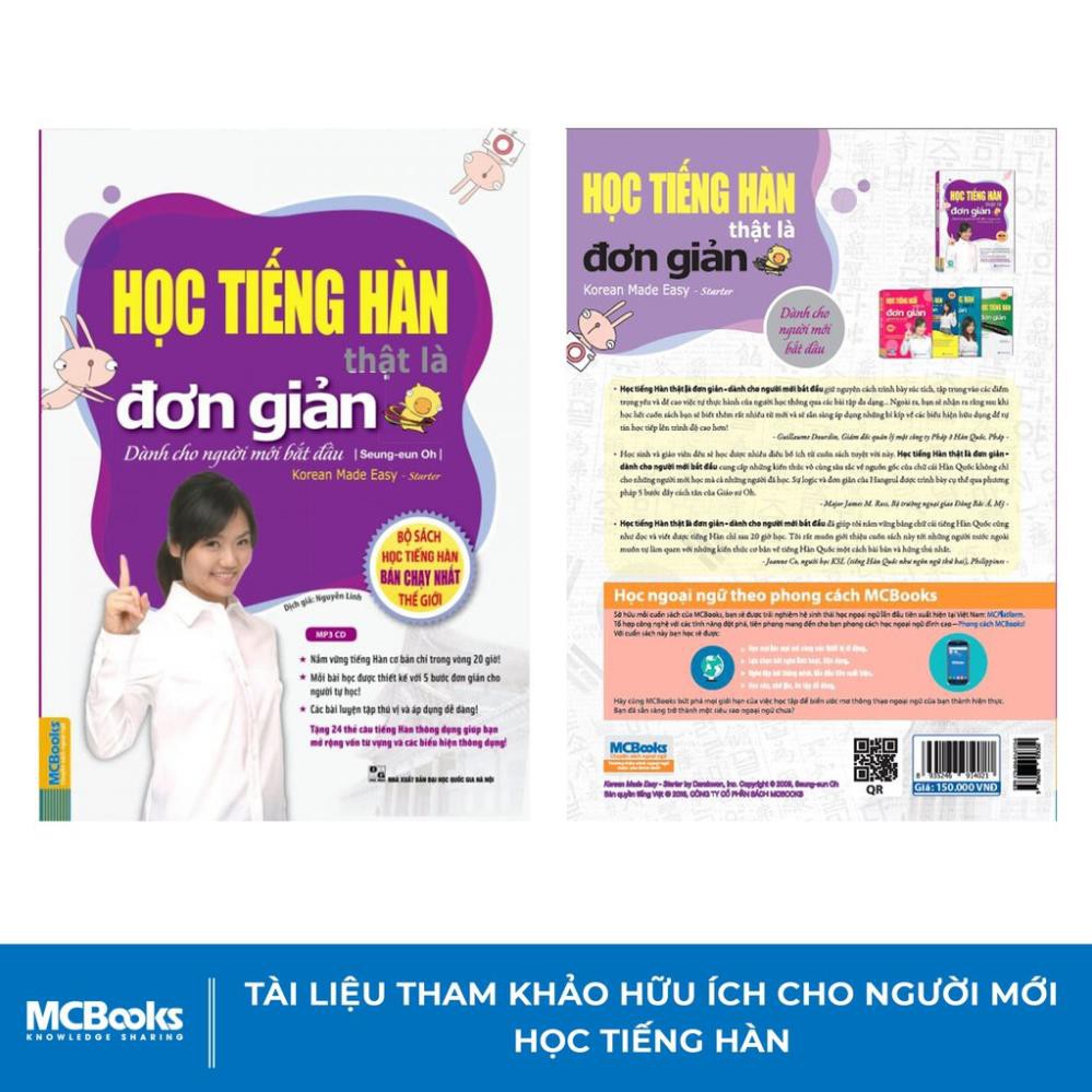 Sách - Học Tiếng Hàn Thật Là Đơn Giản Dành Cho Người Mới Bắt Đầu - Học Kèm App Online [MCBOOKS]