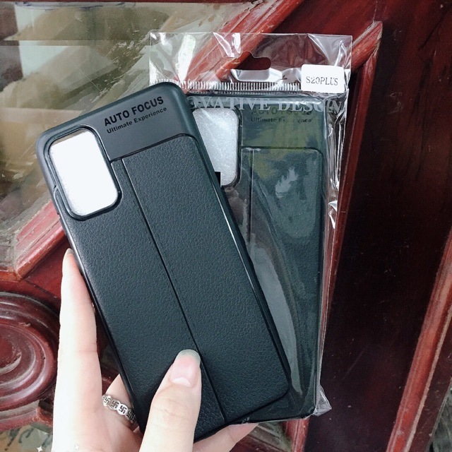 Ốp lưng Silicon Galaxy S20 Plus giả da chống sốc Auto Focus