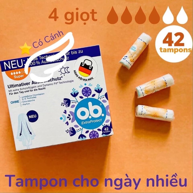 Băng vệ sinh dạng ống nút của Đức Tampon ob flexia super 42