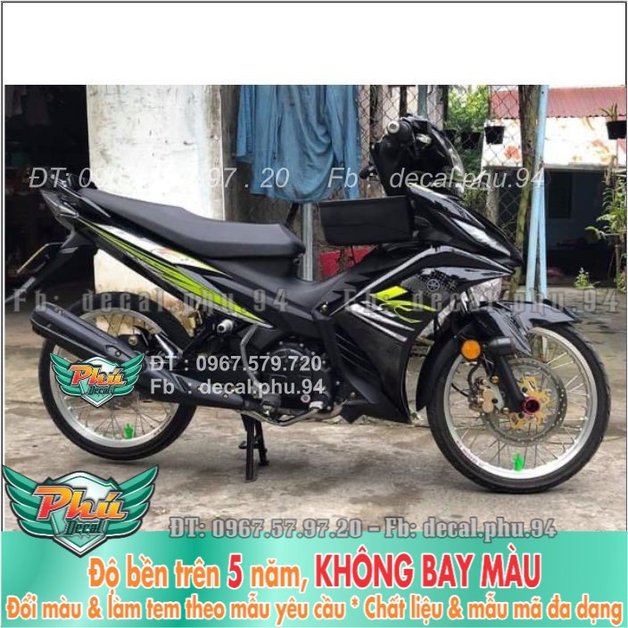 Tem rời Exciter 135 Lc mẫu mới đen xám (X) -1