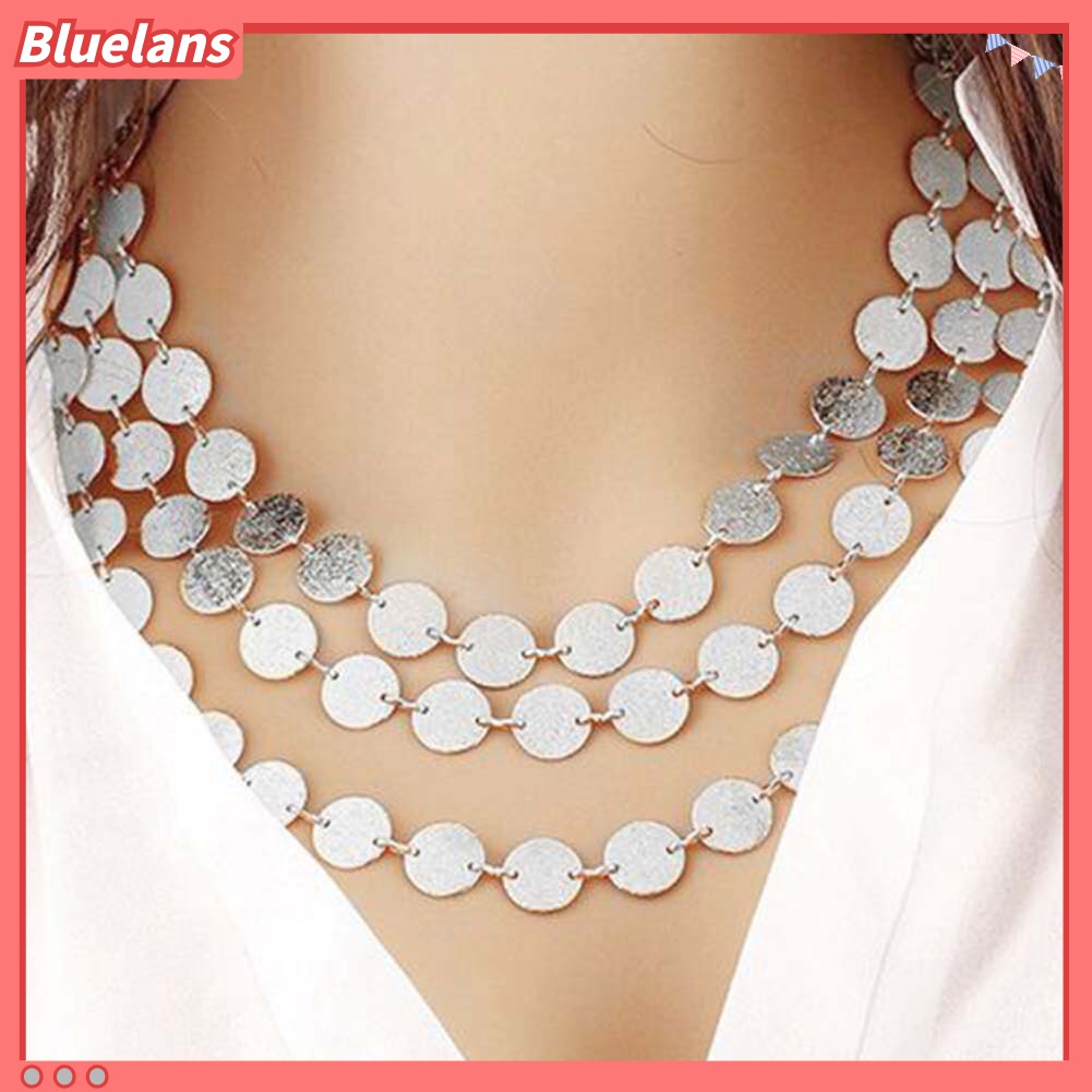 Vòng cổ Nhiều Lớp Mặt Đồng Xu Thời Trang Dành Cho Nữ 48h