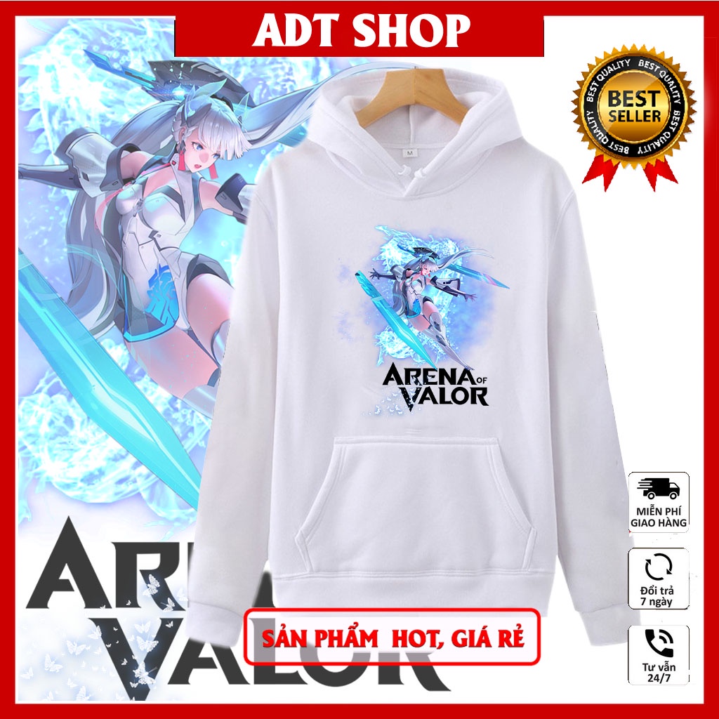 Áo Hoodie Trắng In hình liên quân mobi Nakroth thứ nguyên vệ thần - Flo tinh hệ độc đẹp giá rẻ