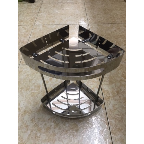 Kệ góc đa năng nhà tắm 2 tầng INOX SUS 304 cao cấp không rỉ , sáng bóng - QM0047