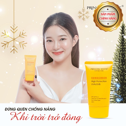 Kem Chống Nắng Princess White Sunscreen SPF50 PA+++ HerSkin 60ml Ngăn Tia UV