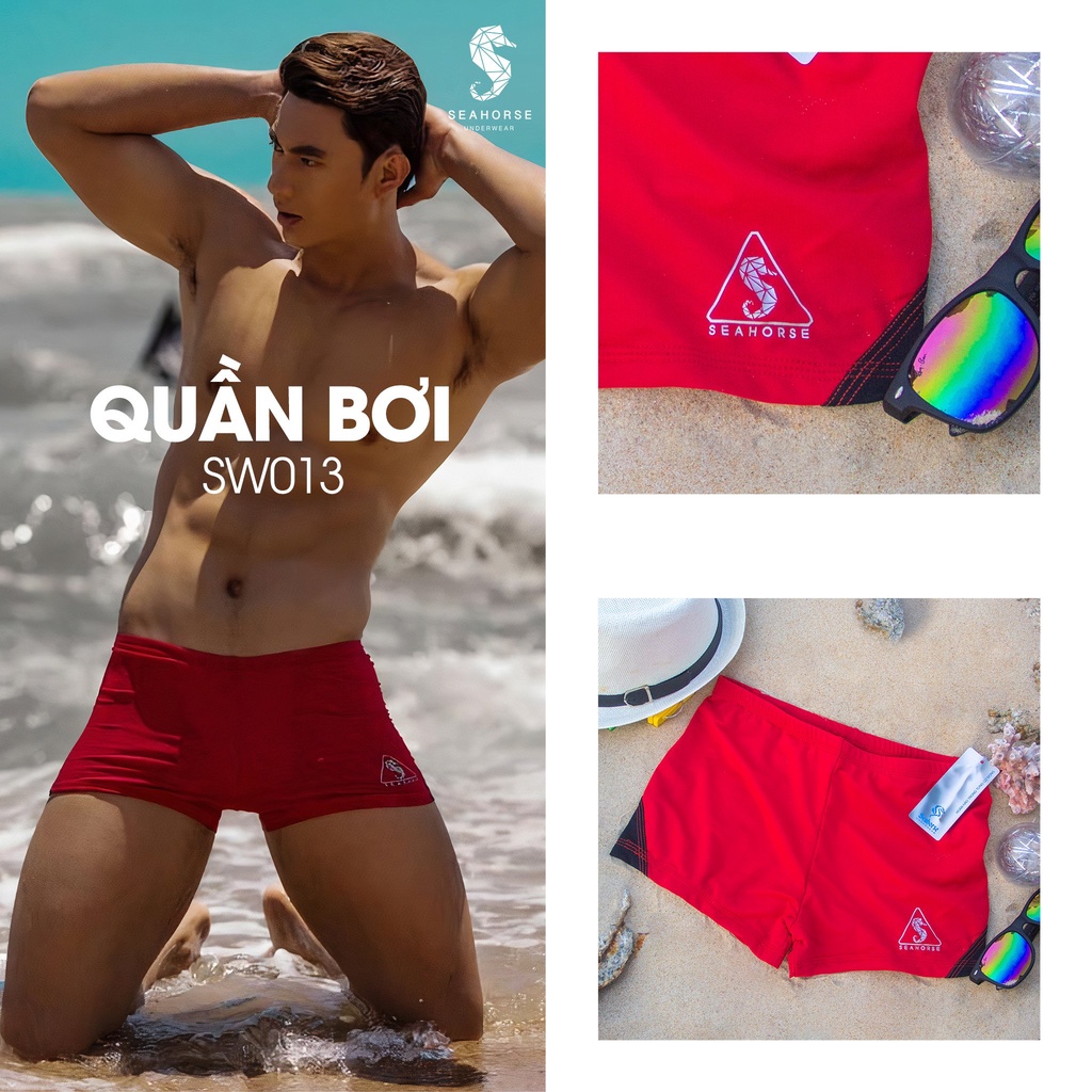 Quần Bơi Nam dáng Boxer SW013 Seahorse co giãn 4 chiều hoạt động thoải mái dưới nước