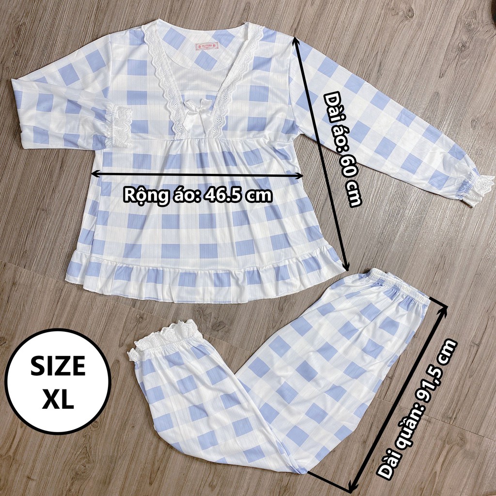 Đồ Bộ Nữ Mặc Nhà Dài Tay Chất Thun Mềm Phối Nơ Cực Xinh TD03 | BigBuy360 - bigbuy360.vn