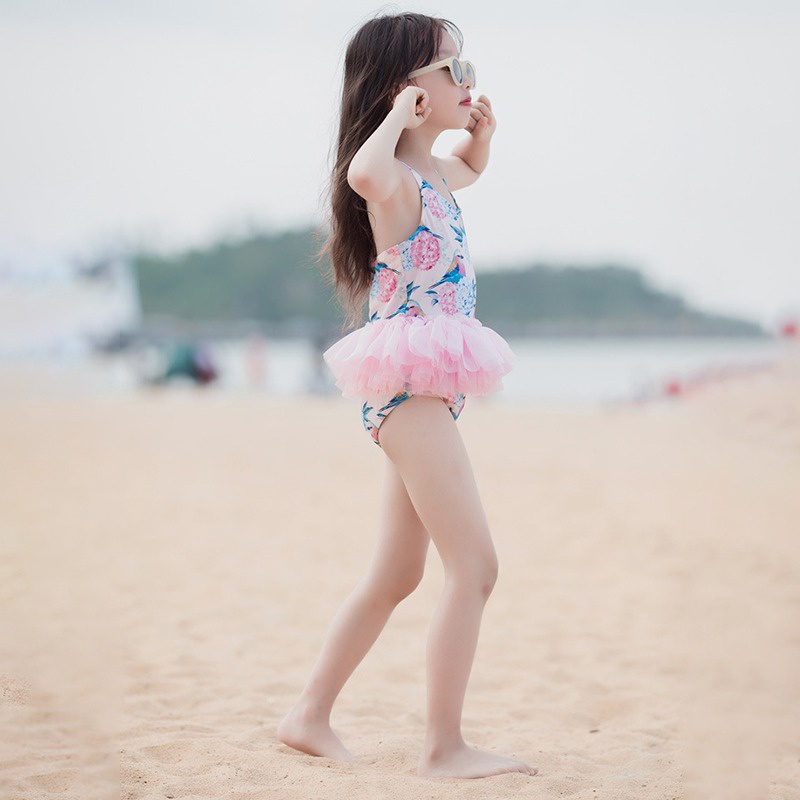 Bộ Đồ Bơi Một Mảnh Phong Cách Phương Tây Dễ Thương Cho Bé Gái