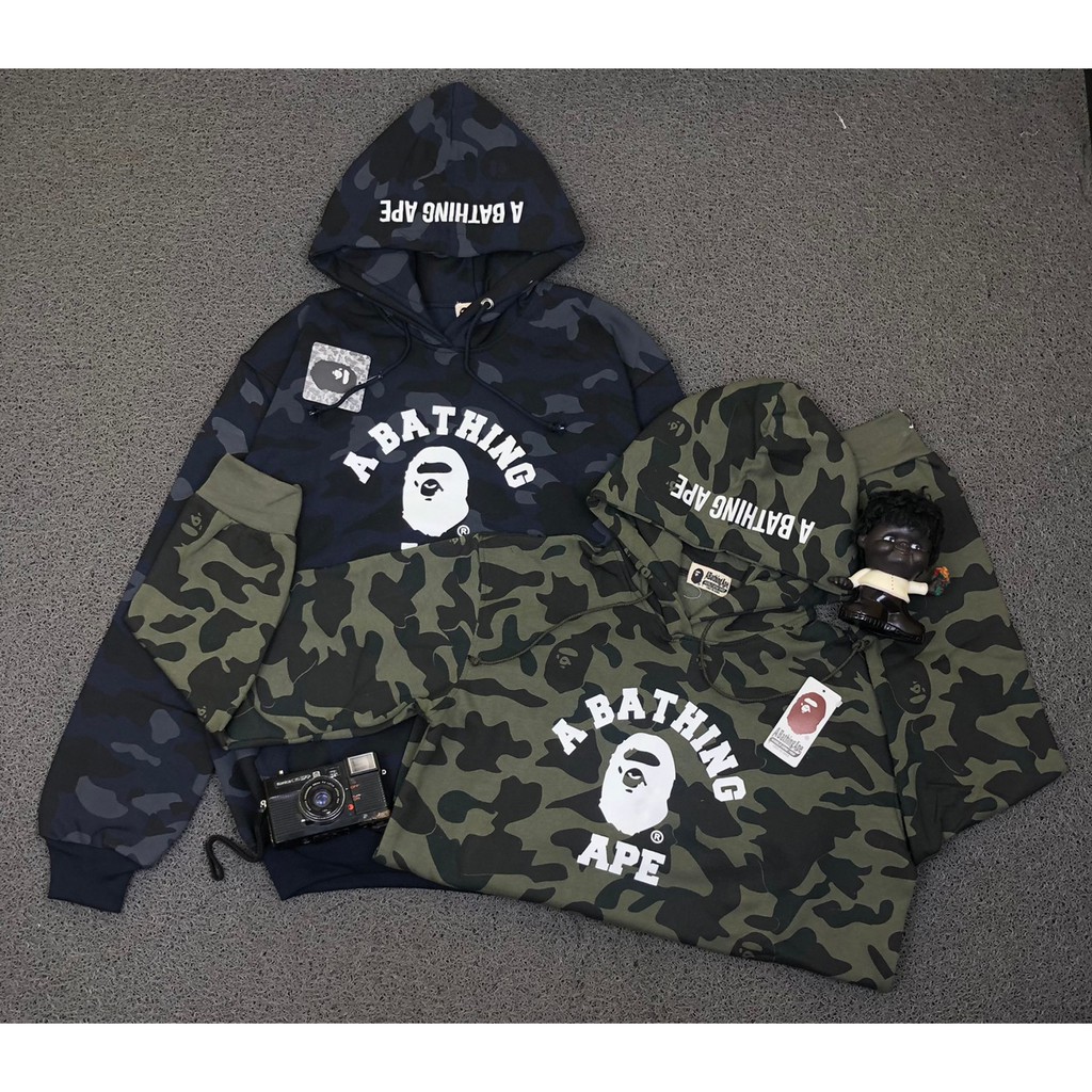 Bape Áo Khoác Hoodie Họa Tiết Rằn Ri 2 Màu