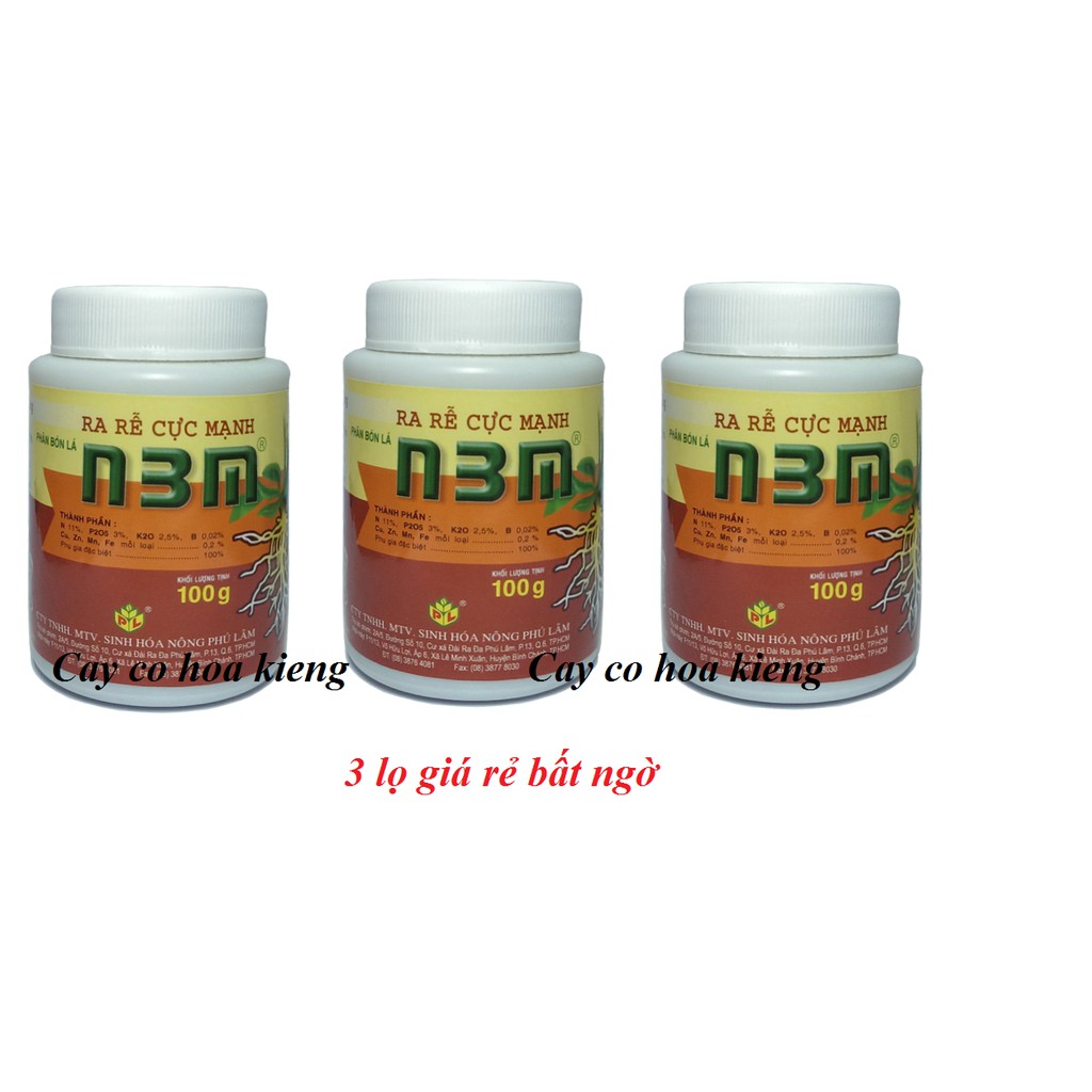 3 hũ Phân bón lá kích rễ N3M (3 lọ x 100g)