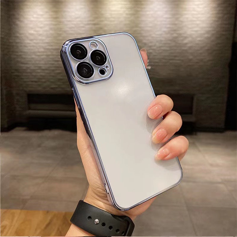 Ốp Điện Thoại Kính Trong Suốt Kèm Miếng Dán Bảo Vệ Camera Cho iPhone 12 13 Pro Max 13pro