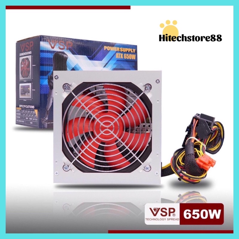 Nguồn VSP 650W Full Box - Kèm Dây Nguồn Bảo Hành 24 tháng