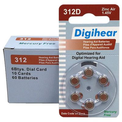 Pin trợ thính 312D A312 1.45V nút trợ thính Pin Digihear điện tử PR41