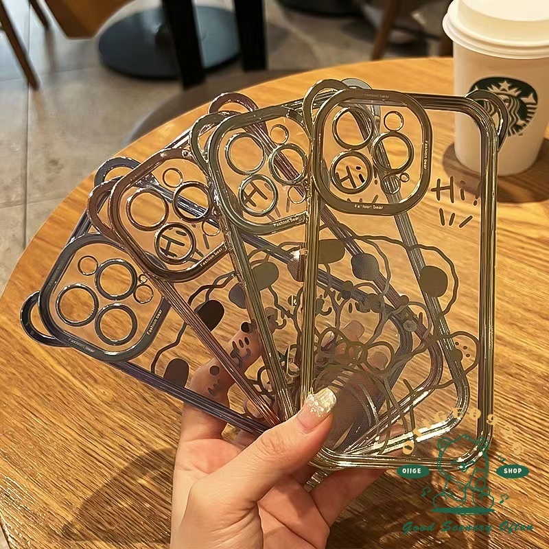 Ốp Lưng Trong Suốt Hình Tai Gấu Cho Iphone 13 12 / 11 Pro Max / Xs Max X 8 7Plus
