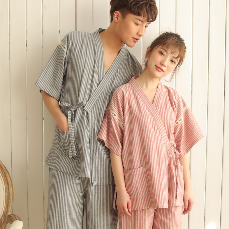 Bộ Đồ Ngủ Kimono Tay Ngắn Vải Cotton Kiểu Nhật Bản Thời Trang Mùa Xuân Cho Các Cặp Đôi