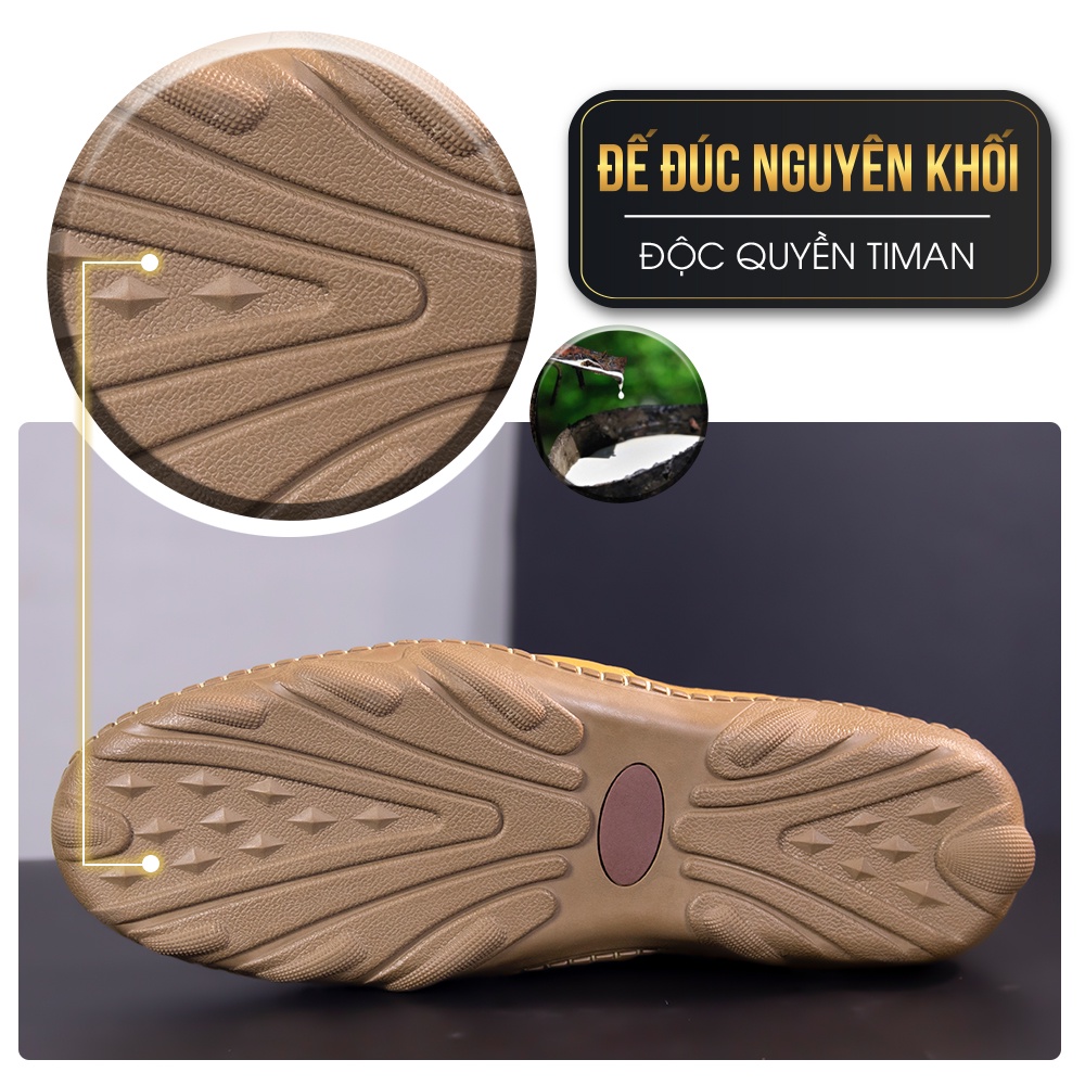 Giày da nam phong cách công sở cao cấp thiết kế cao cổ hàn quốc màu nâu đẹp bảo hành 5 năm CA33 TIMAN
