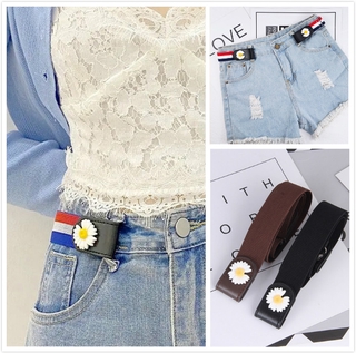 Thắt lưng đàn hồi không đường may không cần lỗ họa tiết hoa cúc 5 màu xinh xắn