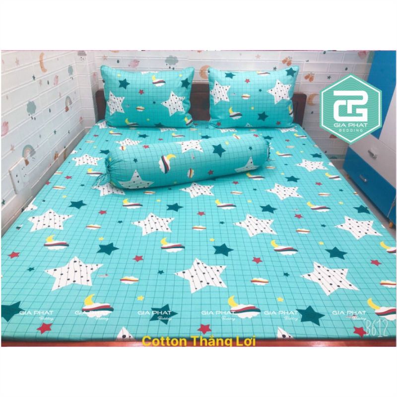 Bộ ga gối Thắng lợi cotton 100% hàng chuẩn có in logo