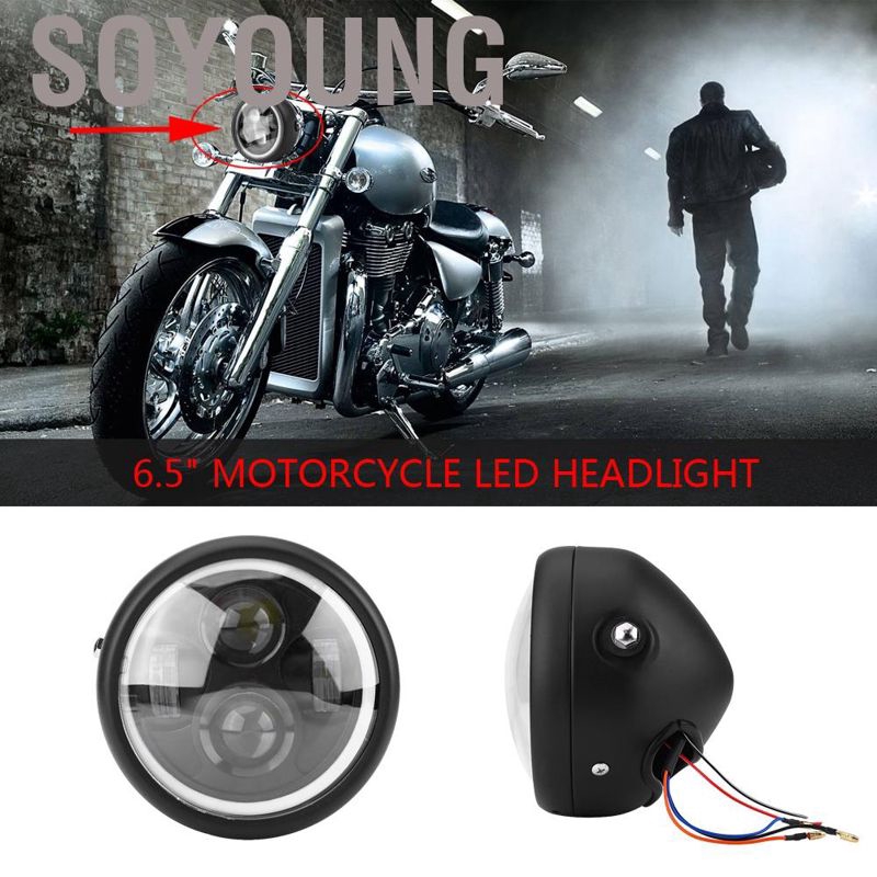 Đèn Pha Led 16cm / 6.5 &quot;Cho Xe Mô Tô Cafe Racer Bobber