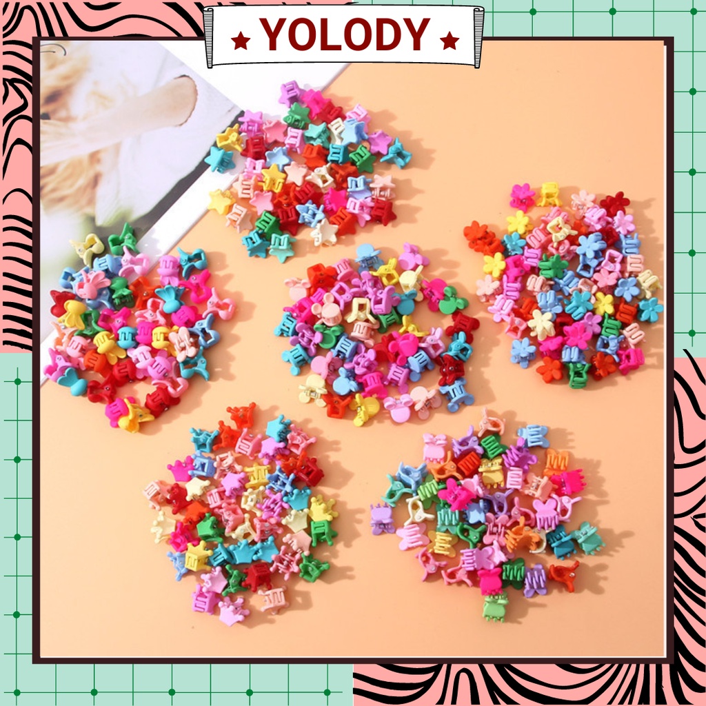 Kẹp tóc càng cua mini Yolody kẹp càng cua nhám loại 1 nhiều màu cho bé gái