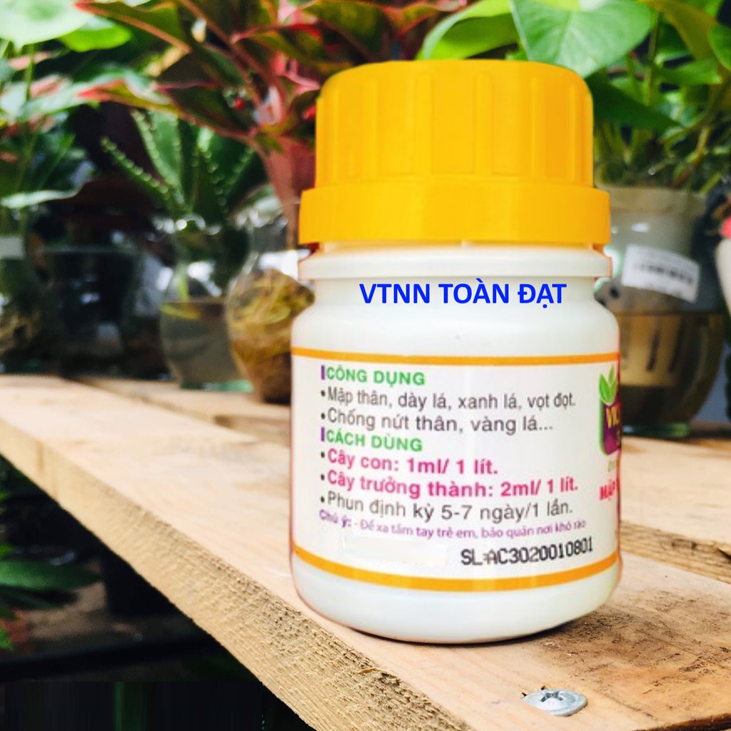 Phân Bón NPK Sinh Học VK HUMAT lọ 50ml, Mập Thân, Dày Lá, Vọt Đọt