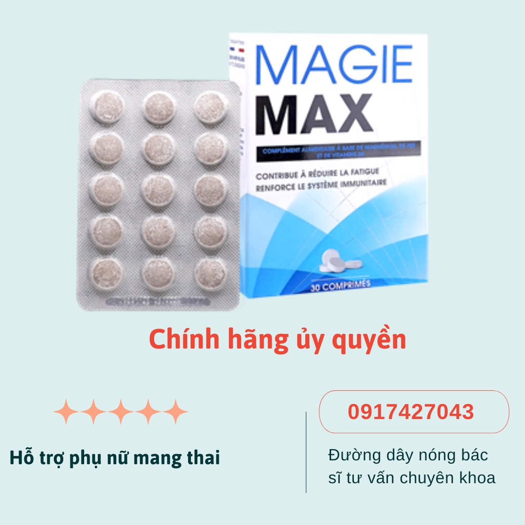 MAGIE MAX - Giảm chuột rút, nghén nặng ở phụ nữ mang thai, bổ sung Magie và Sắt cho cơ thể ✅CHÍNH HÃNG✅ Bác sĩ Thanh Lam