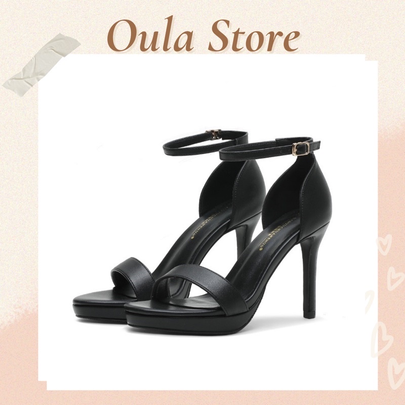 Giày sandal đúp mũi chất liệu da PU kiểu dáng quai ngang đơn giản thời trang nữ, SD32